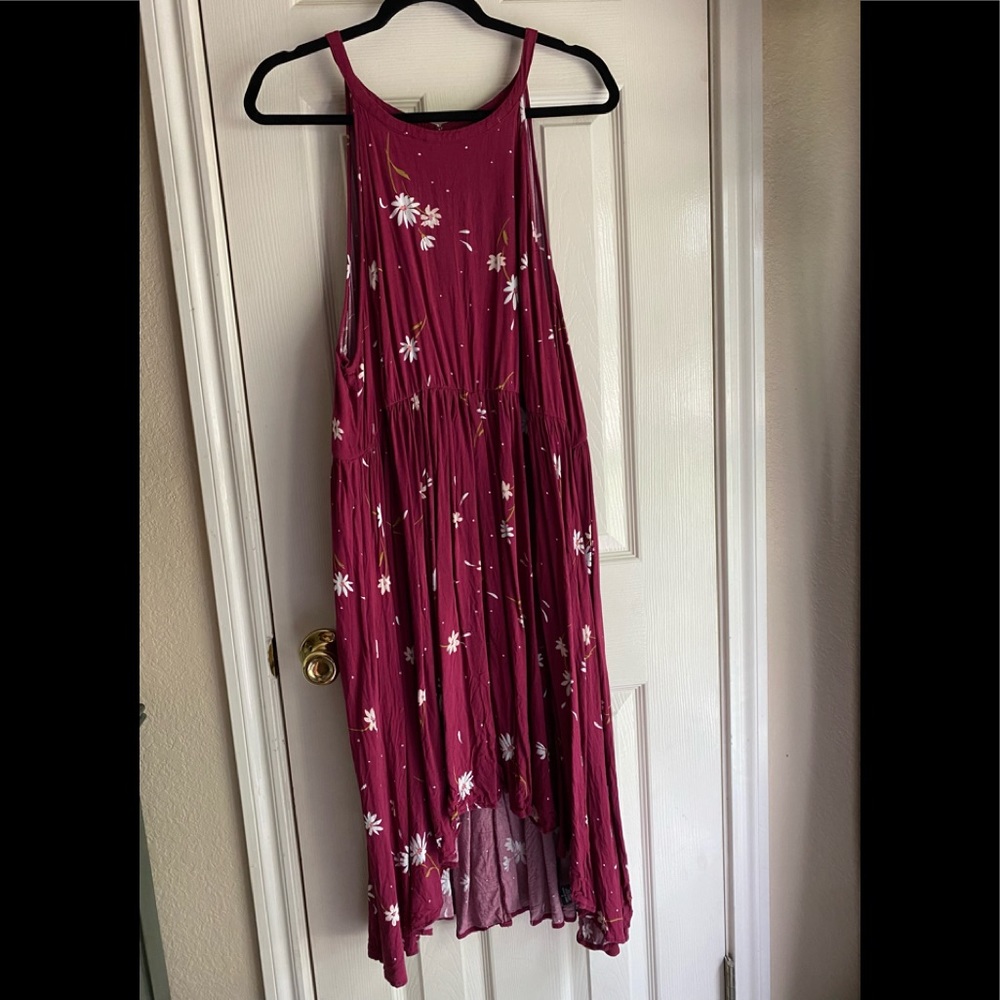 Torrid merlot floral high neck Challis dress
